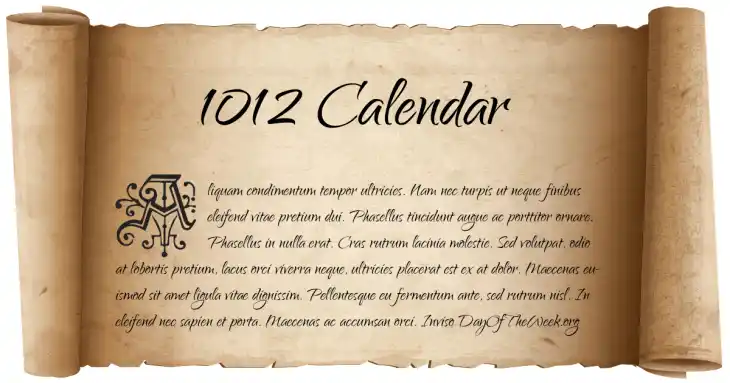 1012 Calendar