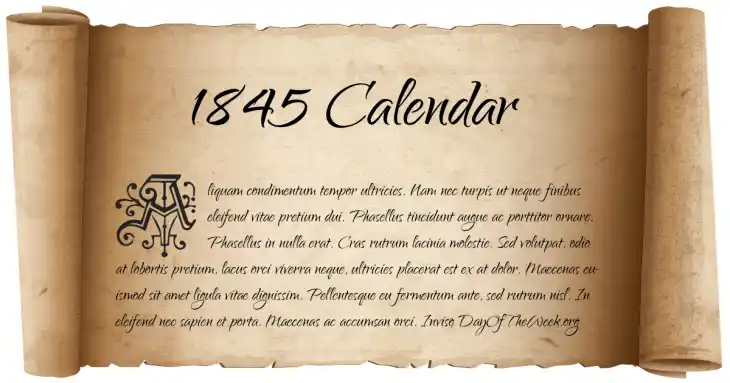 1845 Calendar