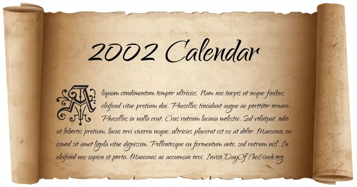 January 1, 2002 date scroll poster