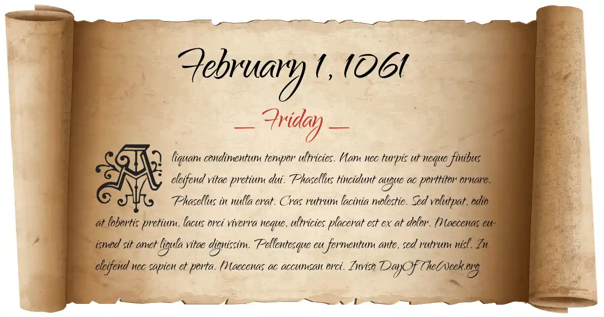 February 1, 1061 date scroll poster