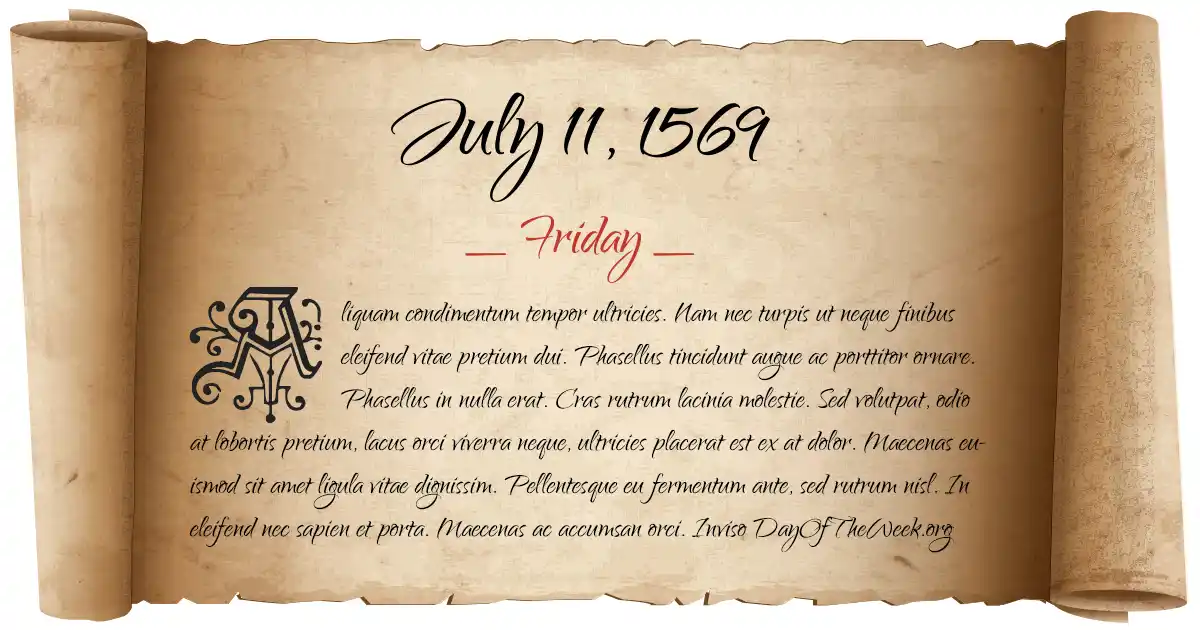 July 11, 1569 date scroll poster