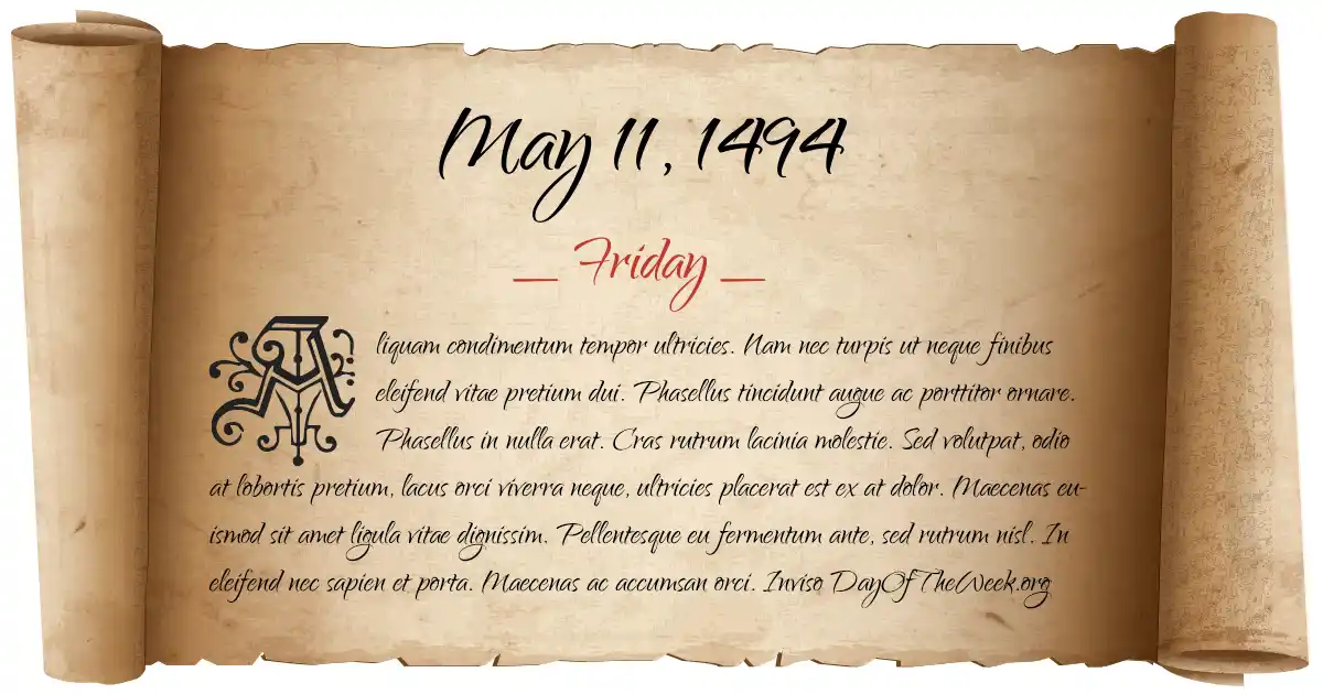 May 11, 1494 date scroll poster