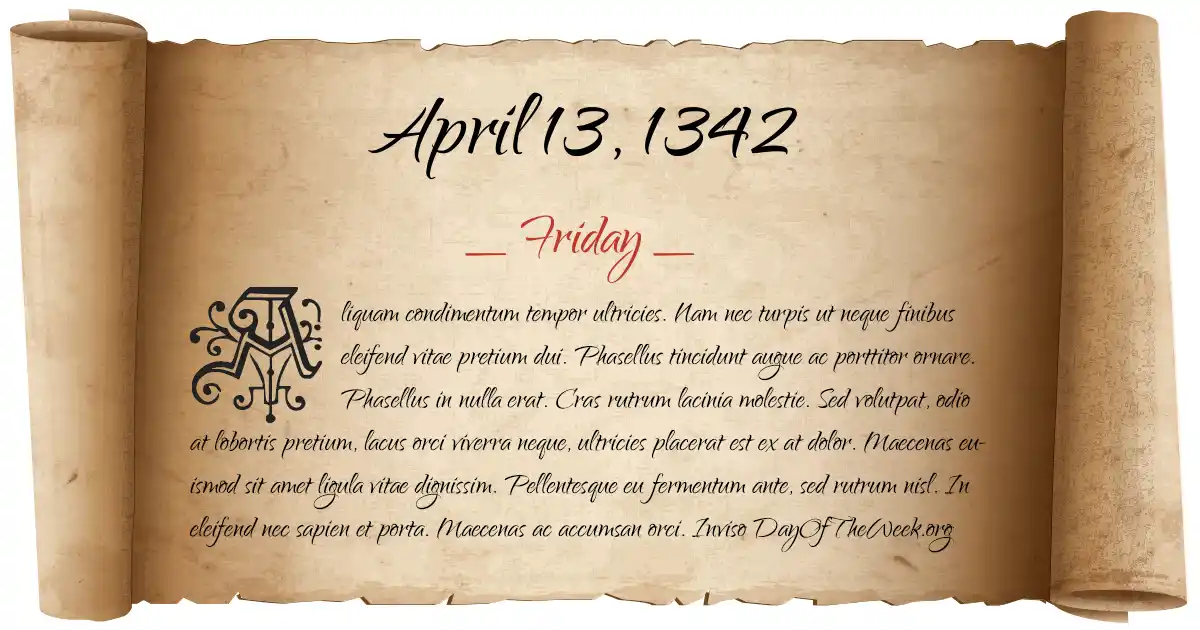 April 13, 1342 date scroll poster