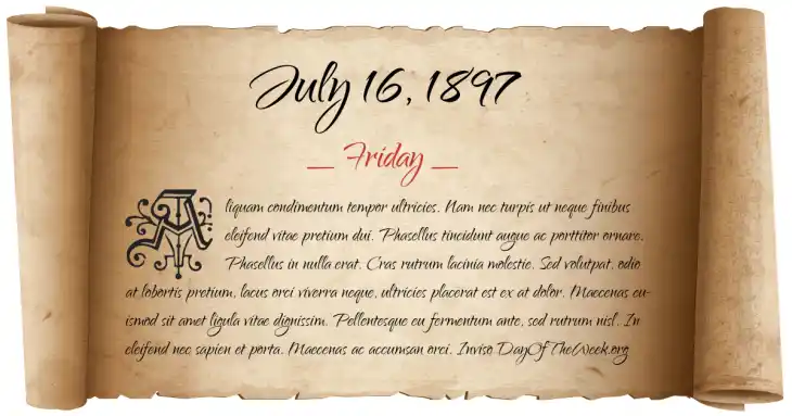 Friday July 16, 1897