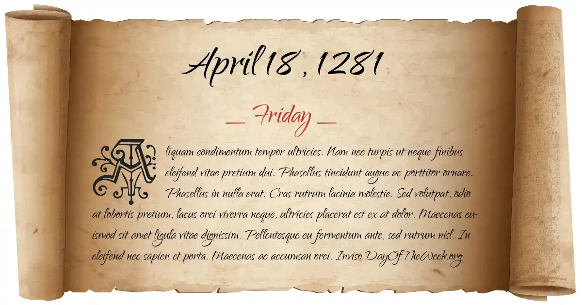 April 18, 1281 date scroll poster