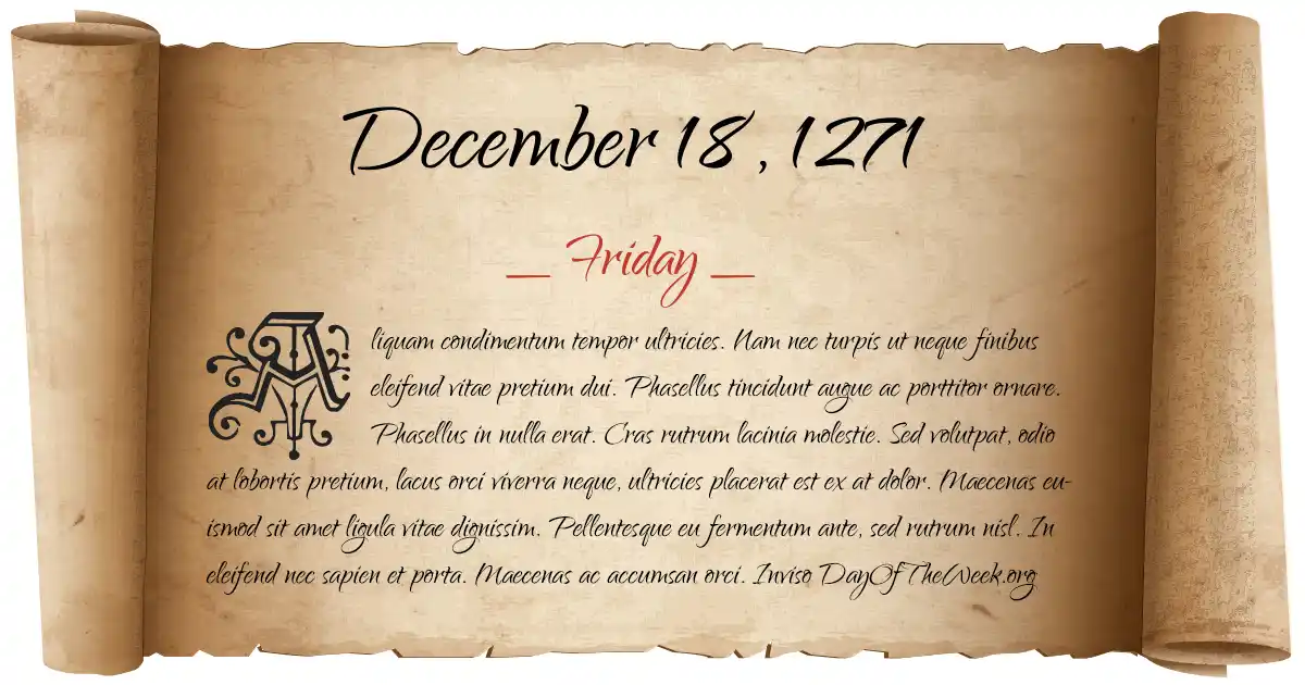 December 18, 1271 date scroll poster