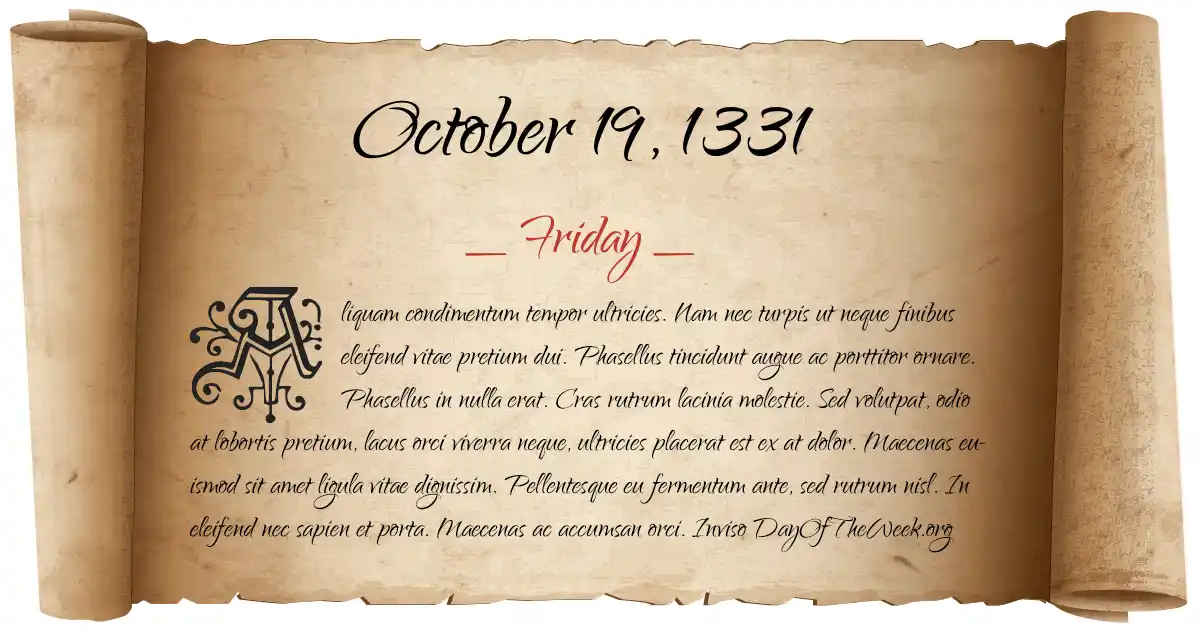 October 19, 1331 date scroll poster