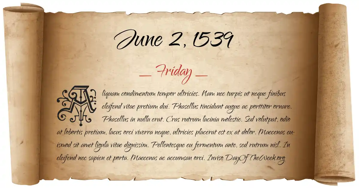 June 2, 1539 date scroll poster