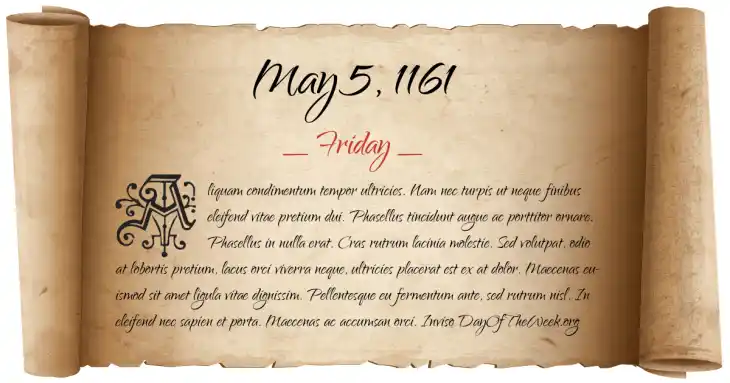 Friday May 5, 1161