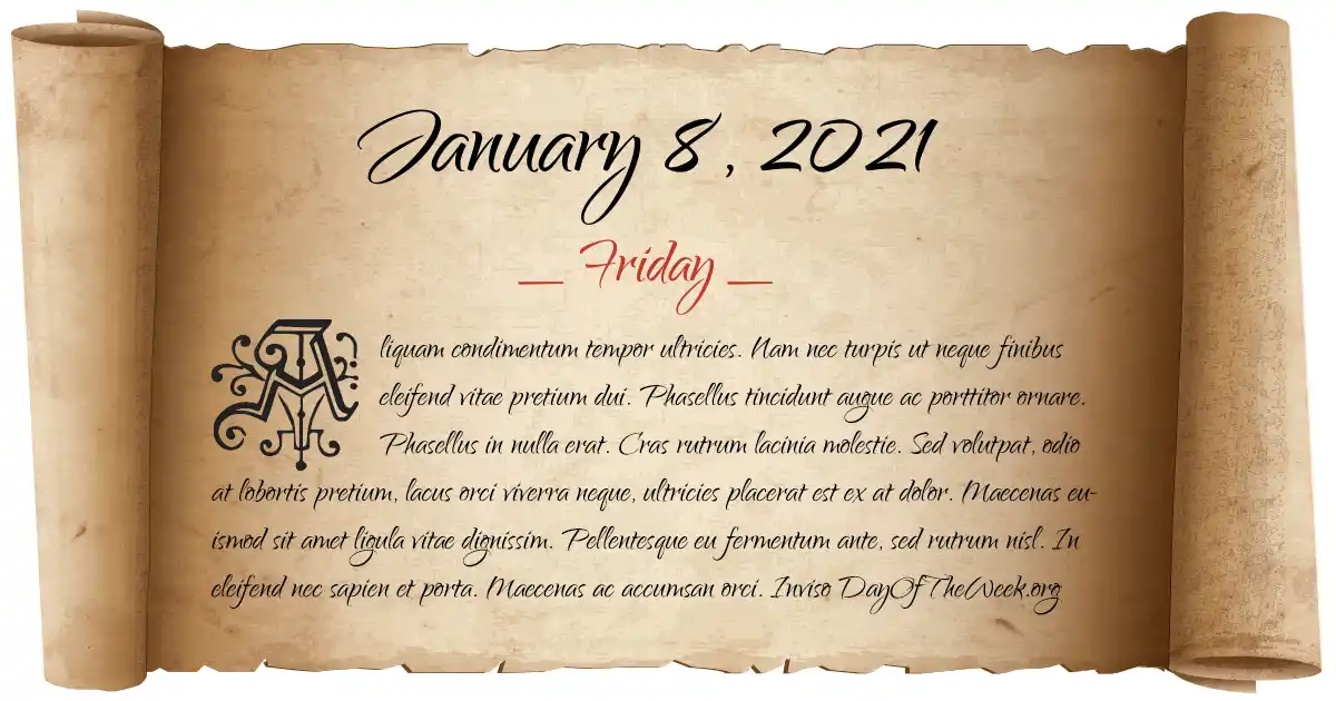 January 8, 2021 date scroll poster