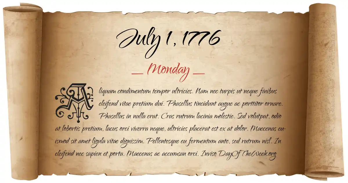 July 1, 1776 date scroll poster