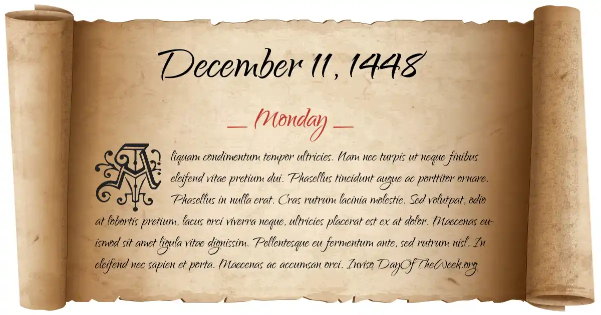 December 11, 1448 date scroll poster