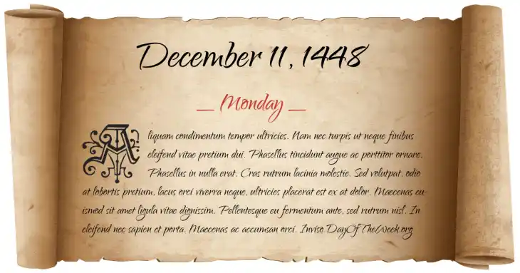 Monday December 11, 1448