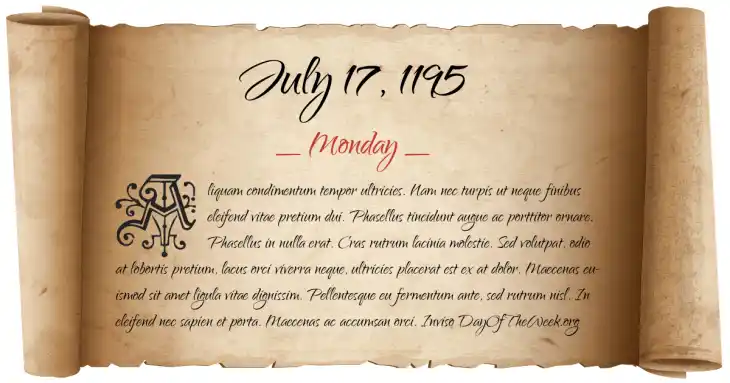 Monday July 17, 1195