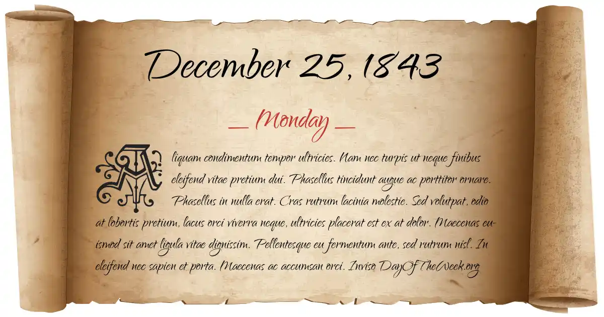 December 25, 1843 date scroll poster