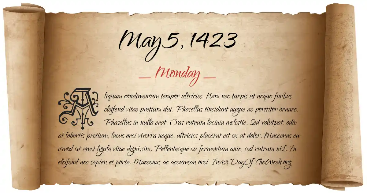 May 5, 1423 date scroll poster