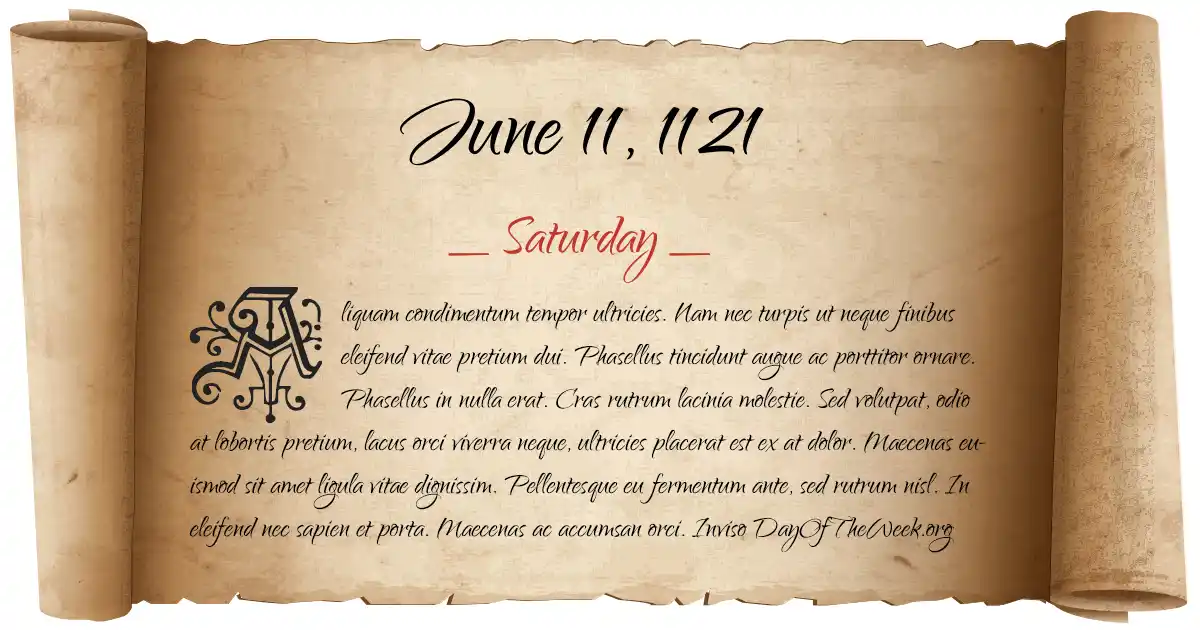 June 11, 1121 date scroll poster