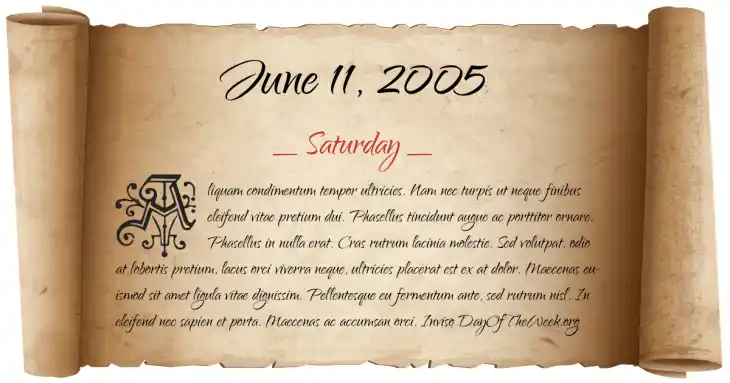 Saturday June 11, 2005