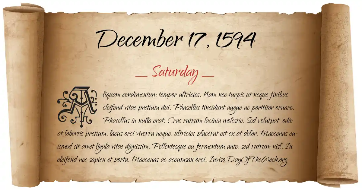 December 17, 1594 date scroll poster