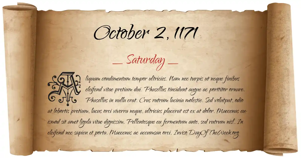 October 2, 1171 date scroll poster