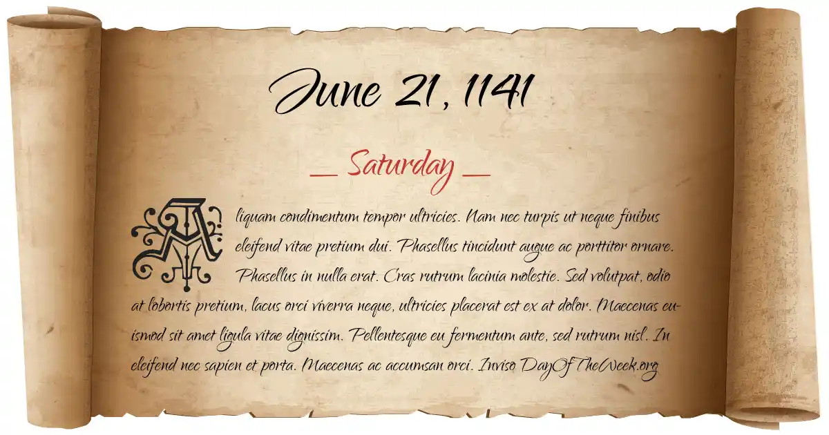 June 21, 1141 date scroll poster