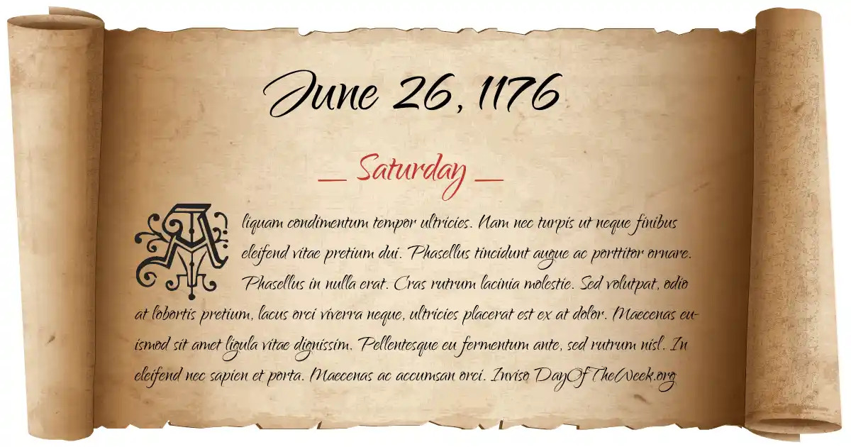 June 26, 1176 date scroll poster