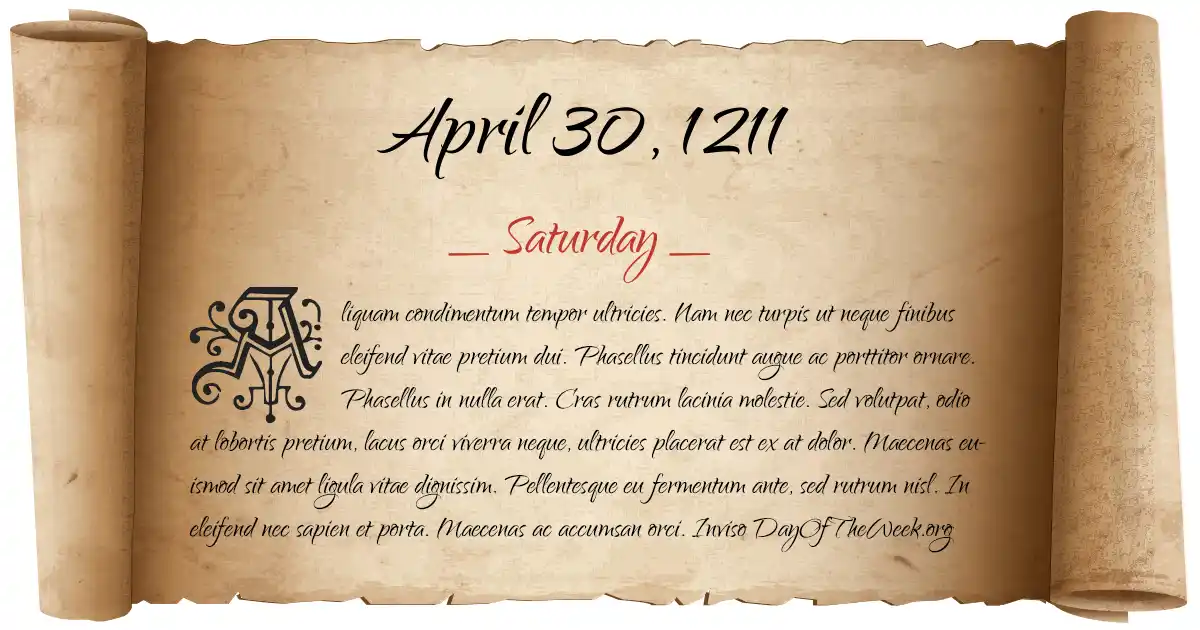 April 30, 1211 date scroll poster