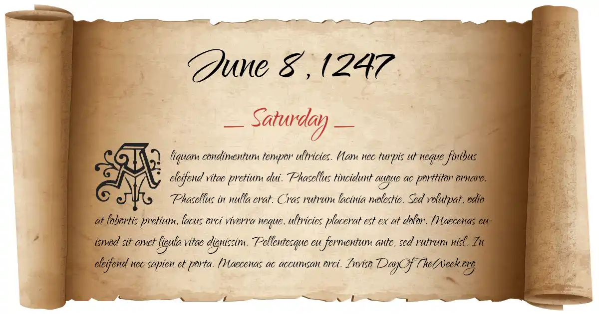 June 8, 1247 date scroll poster