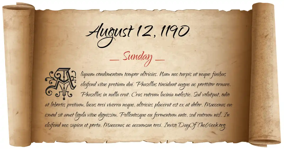 August 12, 1190 date scroll poster