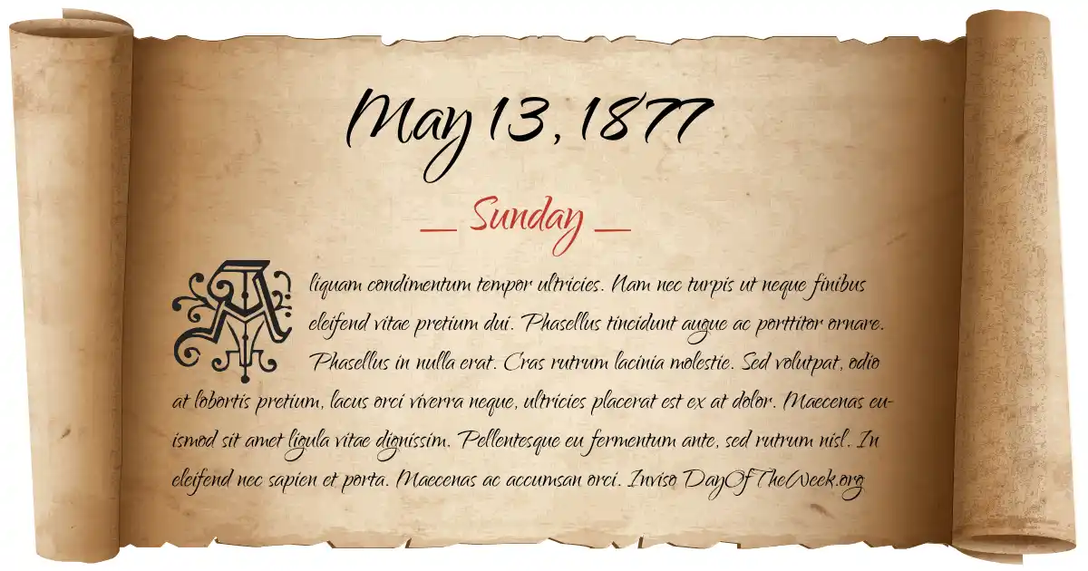 May 13, 1877 date scroll poster