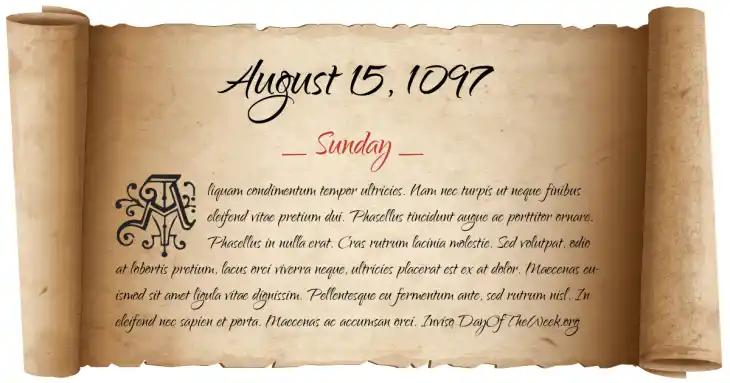 Sunday August 15, 1097
