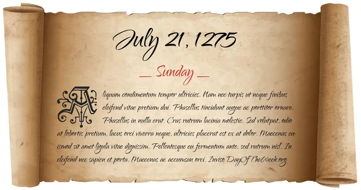 July 21, 1275 date scroll poster