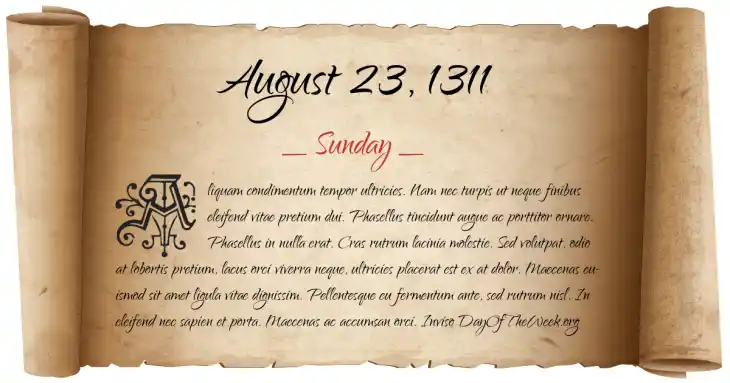Sunday August 23, 1311