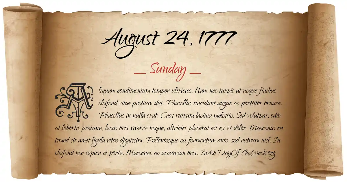 August 24, 1777 date scroll poster