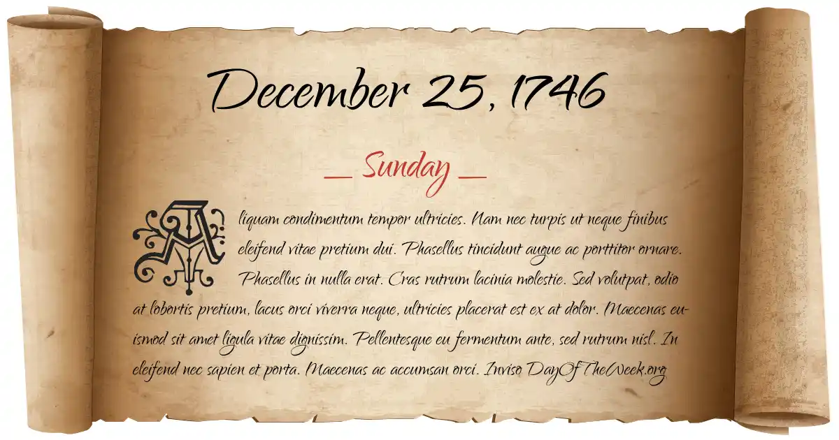 December 25, 1746 date scroll poster