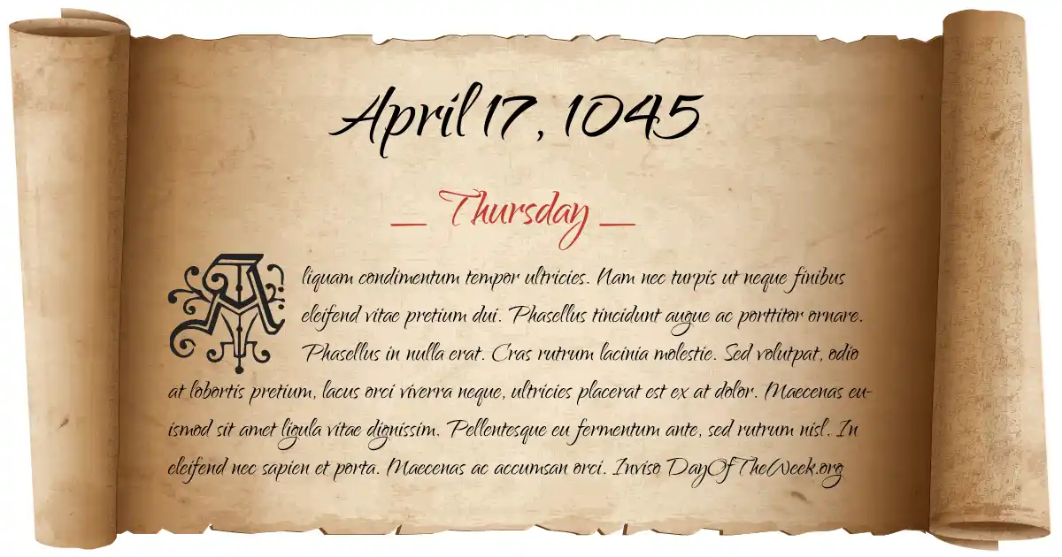 April 17, 1045 date scroll poster