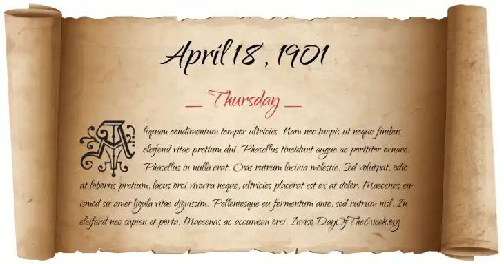Thursday April 18, 1901