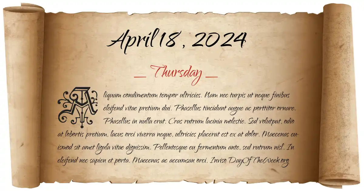 April 18, 2024 date scroll poster