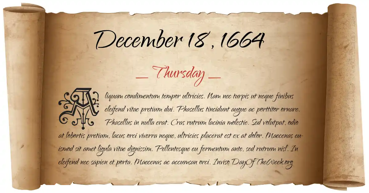 December 18, 1664 date scroll poster