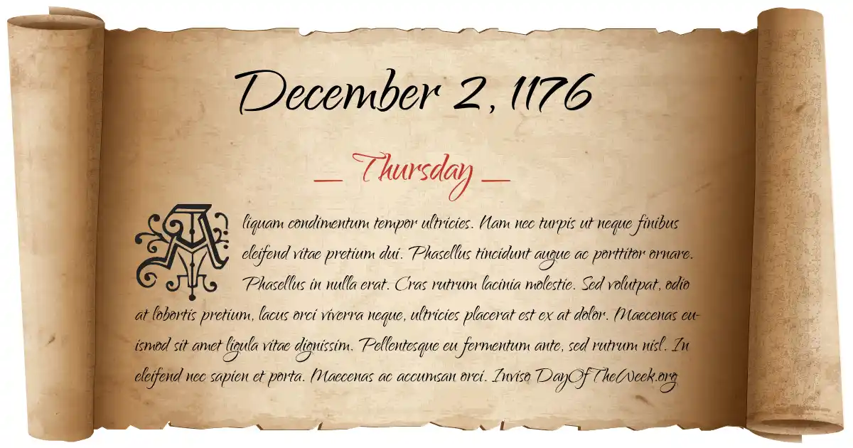 December 2, 1176 date scroll poster