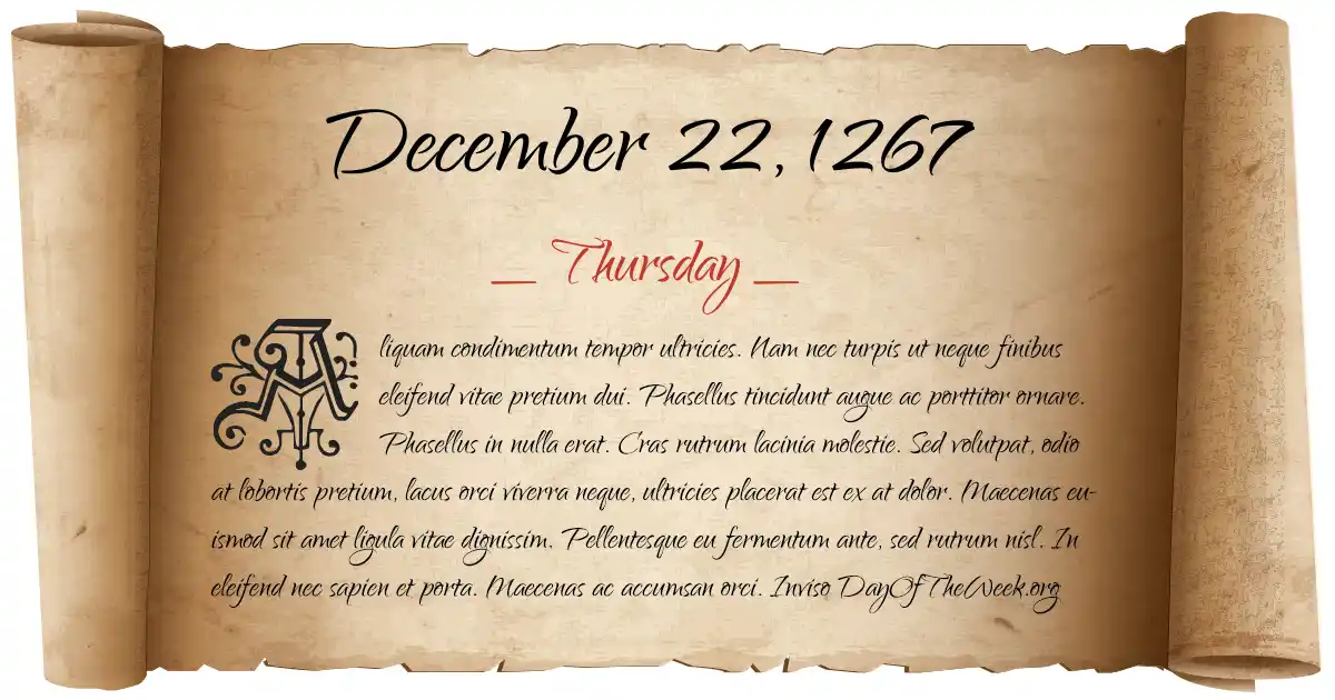 December 22, 1267 date scroll poster