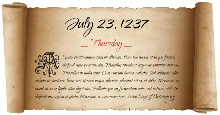 Thursday July 23, 1237