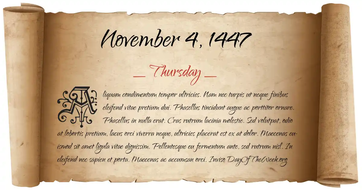 November 4, 1447 date scroll poster