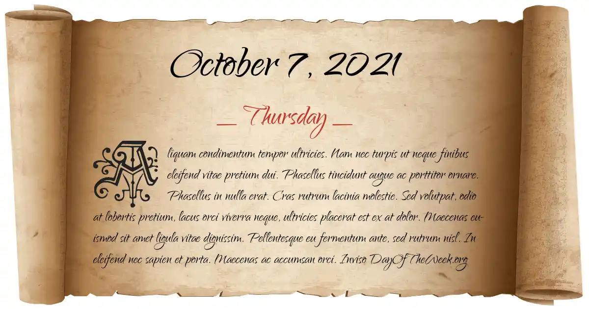 October 7, 2021 date scroll poster