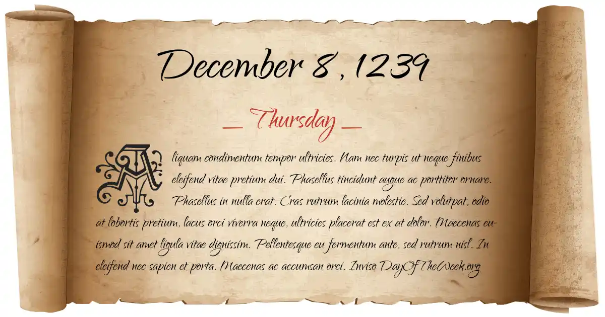 December 8, 1239 date scroll poster