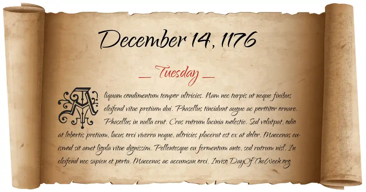 December 14, 1176 date scroll poster