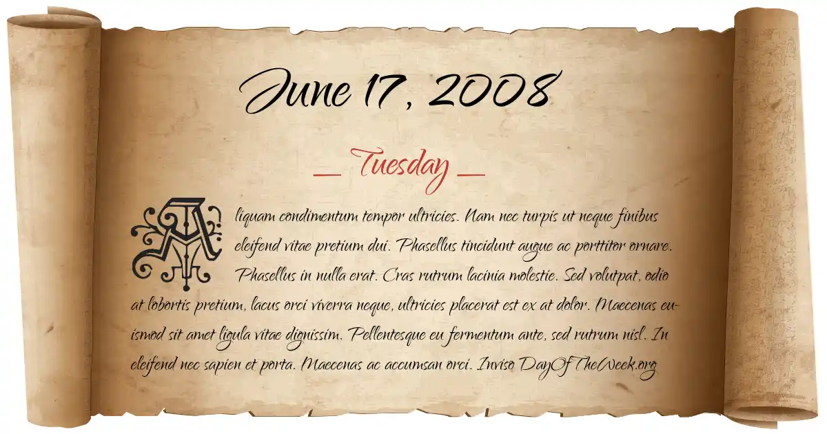 June 17, 2008 date scroll poster