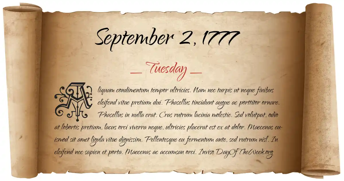 September 2, 1777 date scroll poster