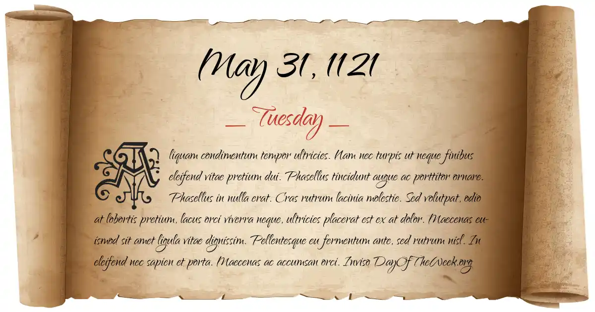 May 31, 1121 date scroll poster