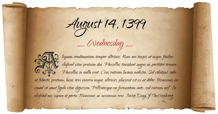 Wednesday August 14, 1399